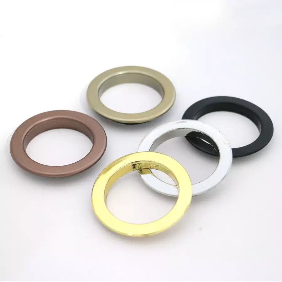 Drapery Grommet Covers Faux Metal Plastic Finish for 3" Curtain Tape - 1-5/8" ID