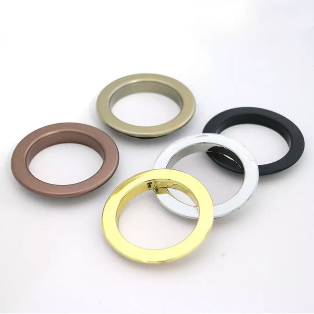 Drapery Grommet Covers Faux Metal Plastic Finish for 3" Curtain Tape - 1-5/8" ID