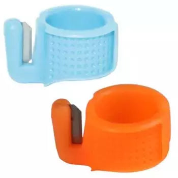 Thimble Plastic Ring with Thread Cutter for Sewing - 1 Piece