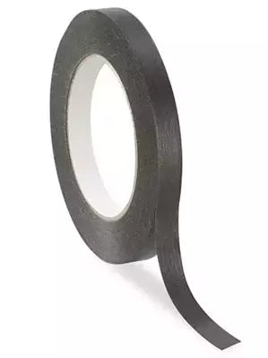 Black Masking Tape Durable 1/2 in x 60 Yards for Painting & Packaging