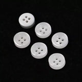 White Resin Buttons Durable for Shirts & DIY Crafts - 14L/16L