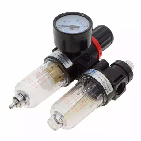 Pneumatic Twin Air Filter Regulator Trap - 1/4" NPT