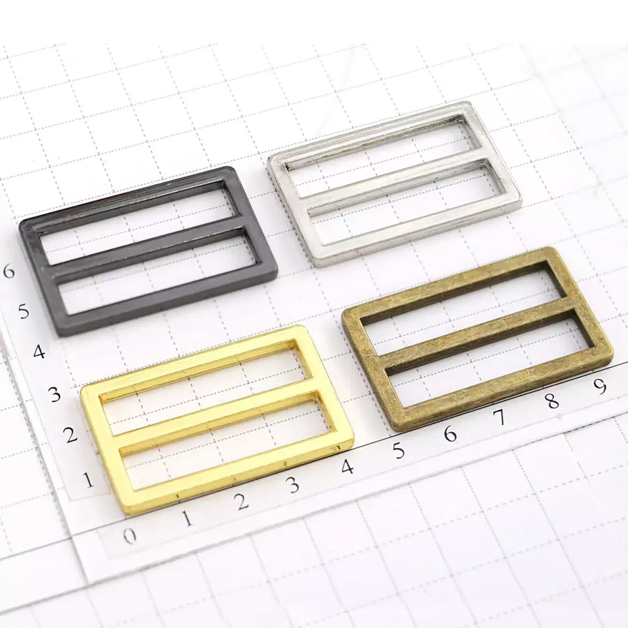 Metal Buckle Square Double Loop for Bags, Belts & Crafts - 1" / 1-1/2"