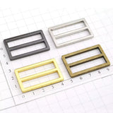 Metal Buckle Square Double Loop for Bags, Belts & Crafts - 1" / 1-1/2"