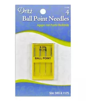 Ball Point Sewing Machine Needles for Knit Fabrics - Size 9/65 & 11/75