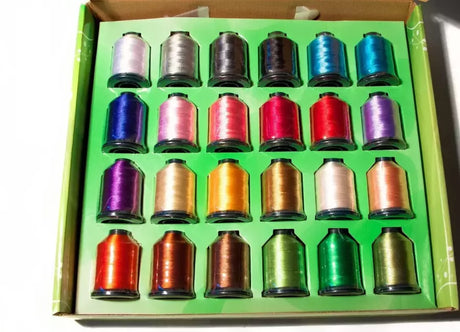 Polyester Machine Embroidery Thread Kit High-Sheen 24 Colors - #40 1092 Yards