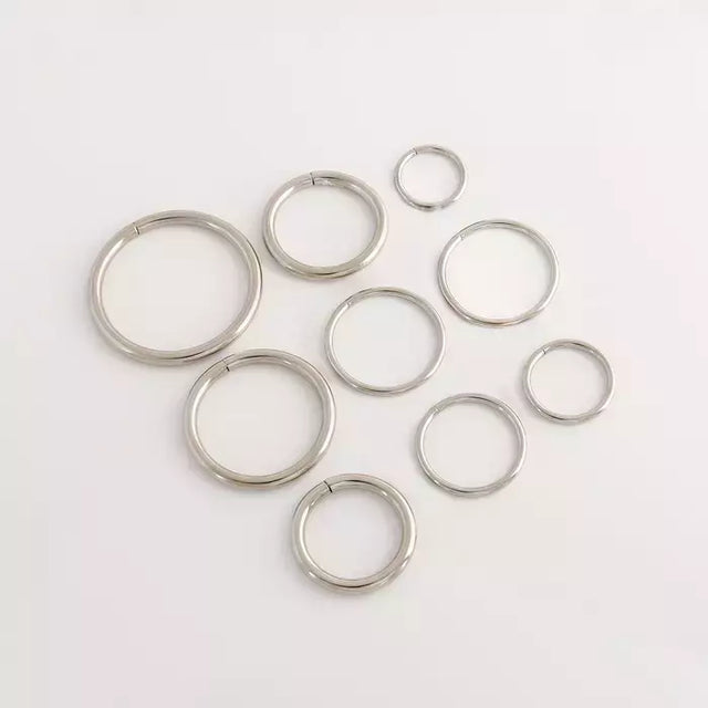 Metal O-Ring Non-Welded Hardware for Bags & Belts - Silver