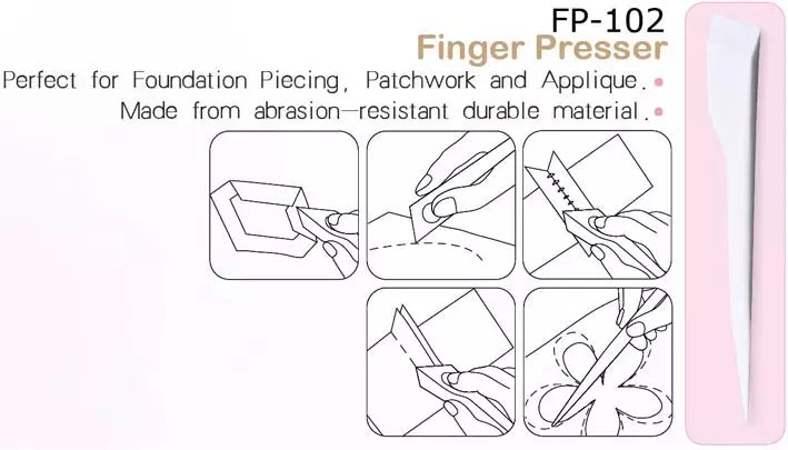 Finger Presser Durable Plastic Seam Tool for Sewing and Quilting