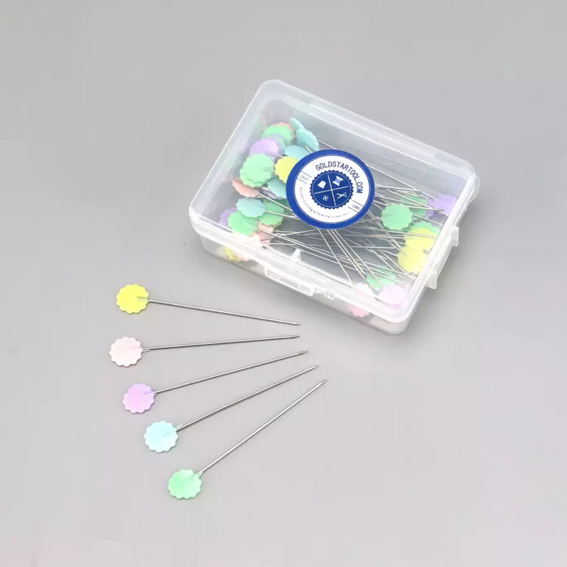 Flower Head Pins Steel Nickel-Plated Extra Long for Heavy Fabrics - 0.8mm x 50mm