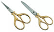 Embroidery Scissors Gold Plated Precision for Thread Trimming - 3.5" / 5"