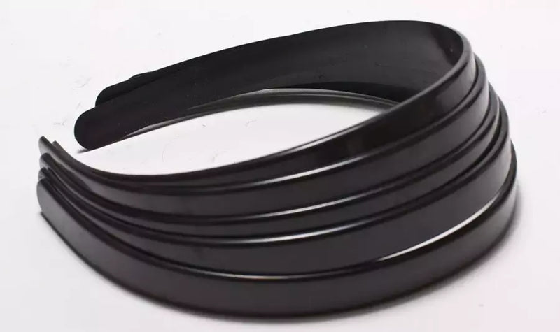 Black Plastic Toothless Headbands for Hair Accessories - 1/2"