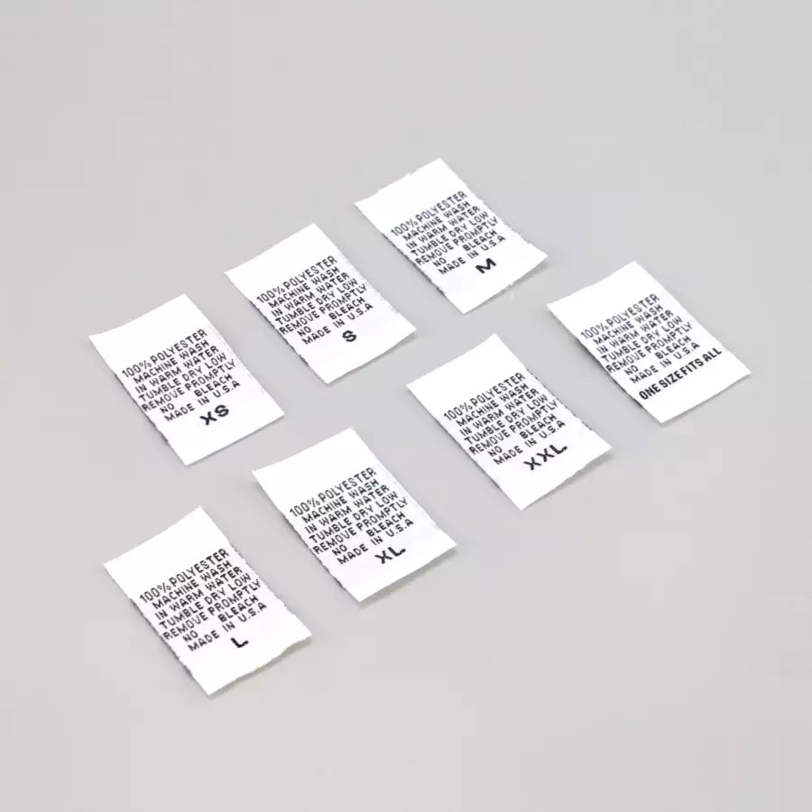 Sew-In Printed Clothing Labels 100% Polyester - Made in U.S.A.