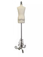 Half Scale Men Dress Form Pin-able Linen for Draping Practice - 17.5 in