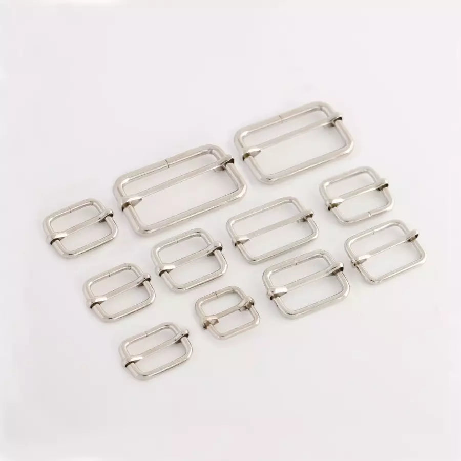 Adjustable Slide Metal Buckle Heavy-Duty for Bags & Straps - Silver