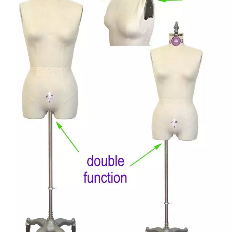 Female Dress Form with Legs Heavy-Duty for Draping & Lingerie - Adjustable Size