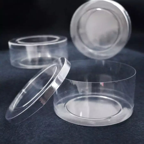 Clear Round Plastic Container Durable Storage for Craft Supplies - 4" x 1.5"