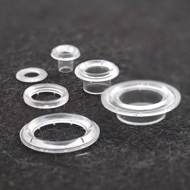 Clear Plastic Grommets With Washers for Banners - Heavy-Duty Clear