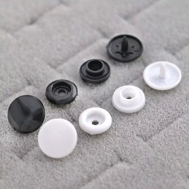 Plastic Snap Buttons Durable Set for Crafts & Clothing - 12.5mm