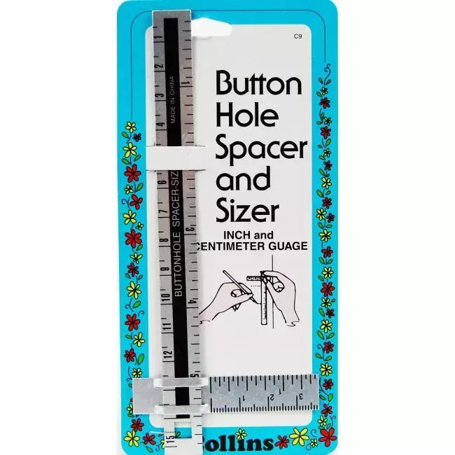 Button Hole Spacer and Sizer for Precise Buttonhole Spacing - Inch & Centimeter