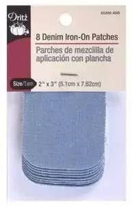 Denim Iron-On Patches Durable Repair Patches for Jeans & Jackets - 3 x 2 in