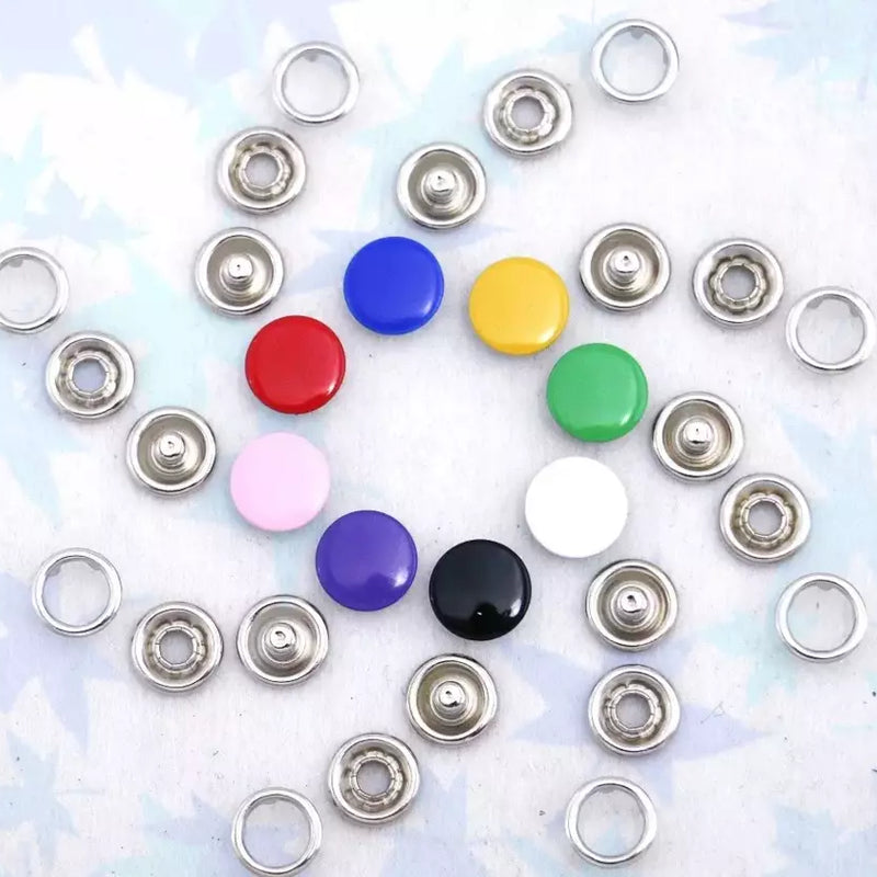 Prong Ring Snaps Enamel Button Covers for Fabric - 9.5mm/11mm