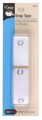 Snap Tape White Cotton Closure for Infant Clothing - 17-1/2 in