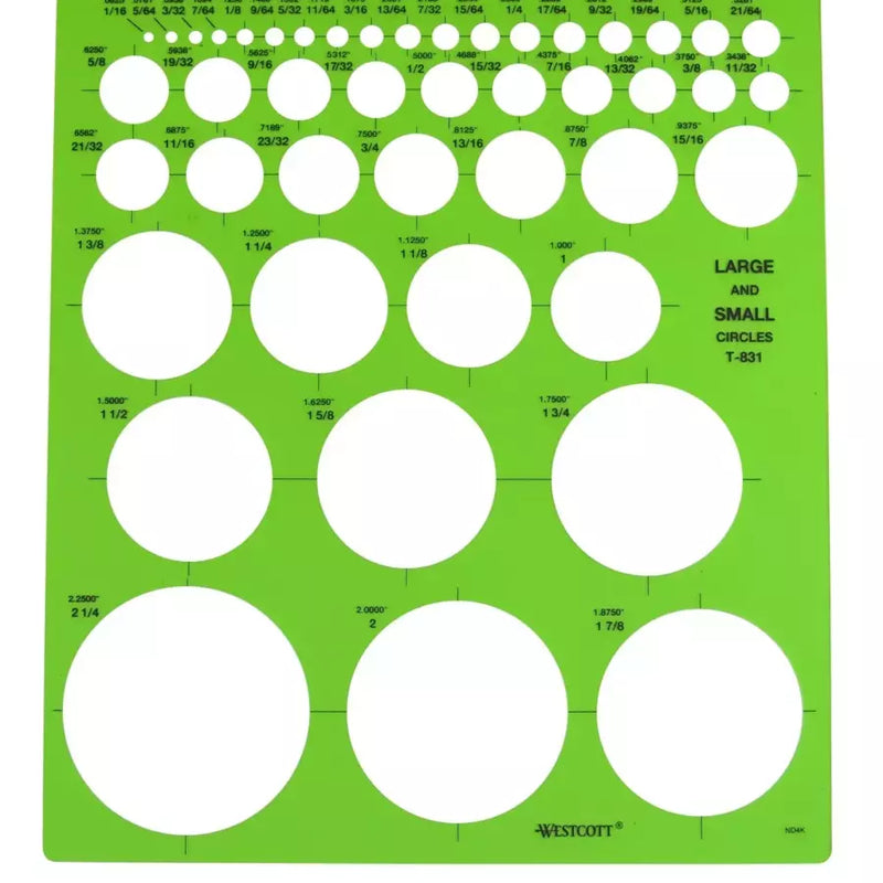 Circle Template Precision Measuring Tool for Drafting - Westcott LetterCraft T-831