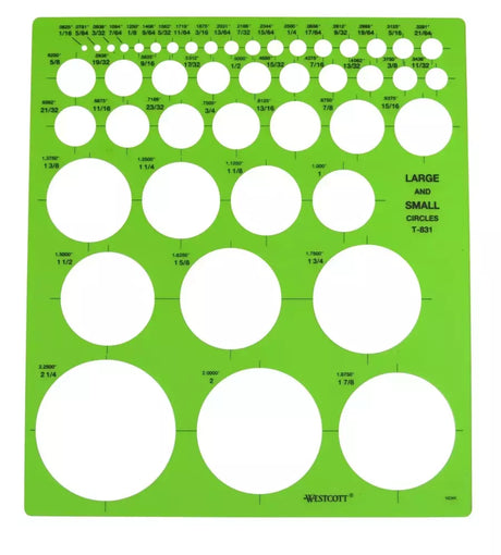 Circle Template Precision Measuring Tool for Drafting - Westcott LetterCraft T-831