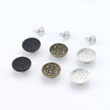 Jean Button Metal Rivets Durable Oak Leaf Design for Jeans - 17mm