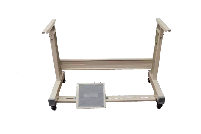 Industrial Sewing Table Frame Assembly with Locking Caster Wheels - Adjustable T-Leg