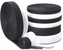 Hook and Loop Sew-On Fastener Durable Rolls for Sewing Projects - Black/White