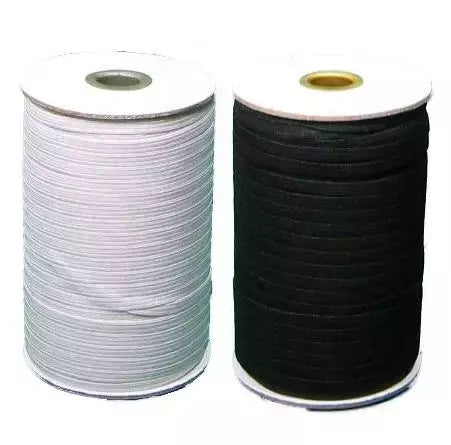 Braided Elastic Polyester Rubber Durable Sewing Elastic for Waistbands & Masks - 1/8" to 1/2"