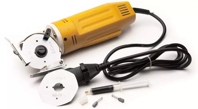 Electric Rotary Cutter Heavy-Duty Fabric Cutting Machine - 70mm Blade