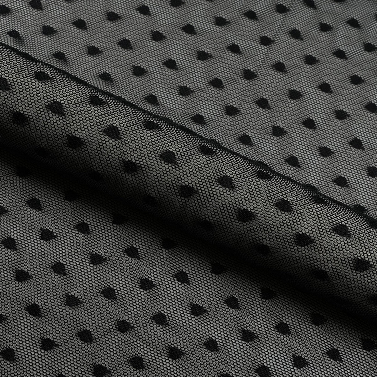 Polka Dot Stretch Mesh Fabric