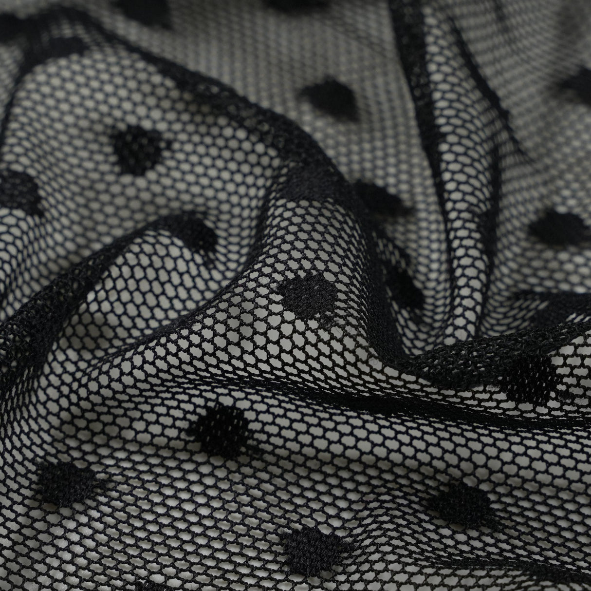 Polka Dot Stretch Mesh Fabric