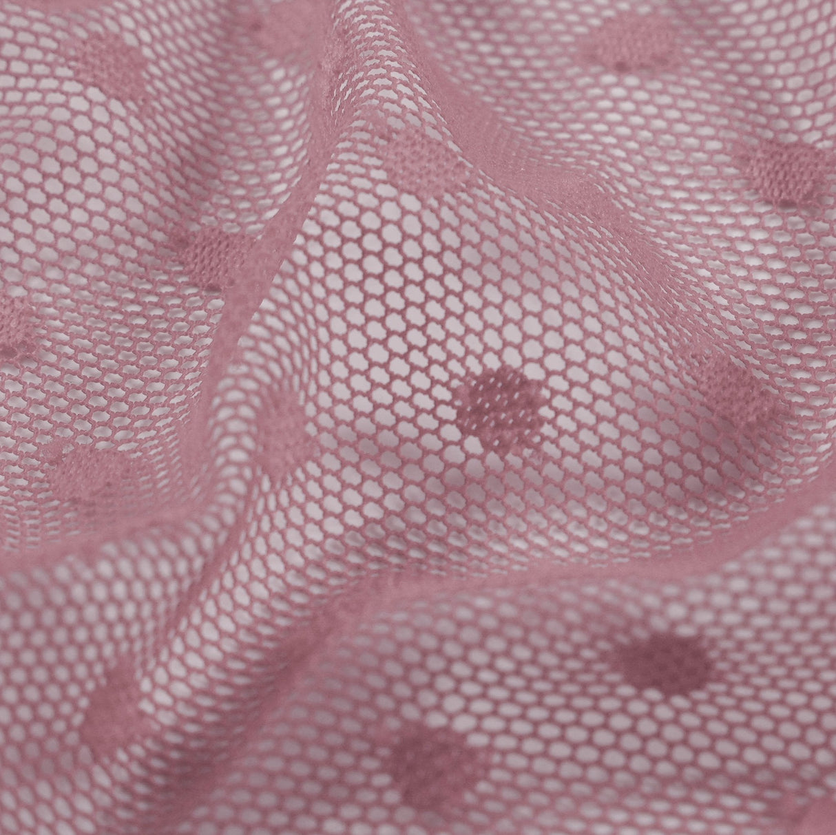 Polka Dot Stretch Mesh Fabric