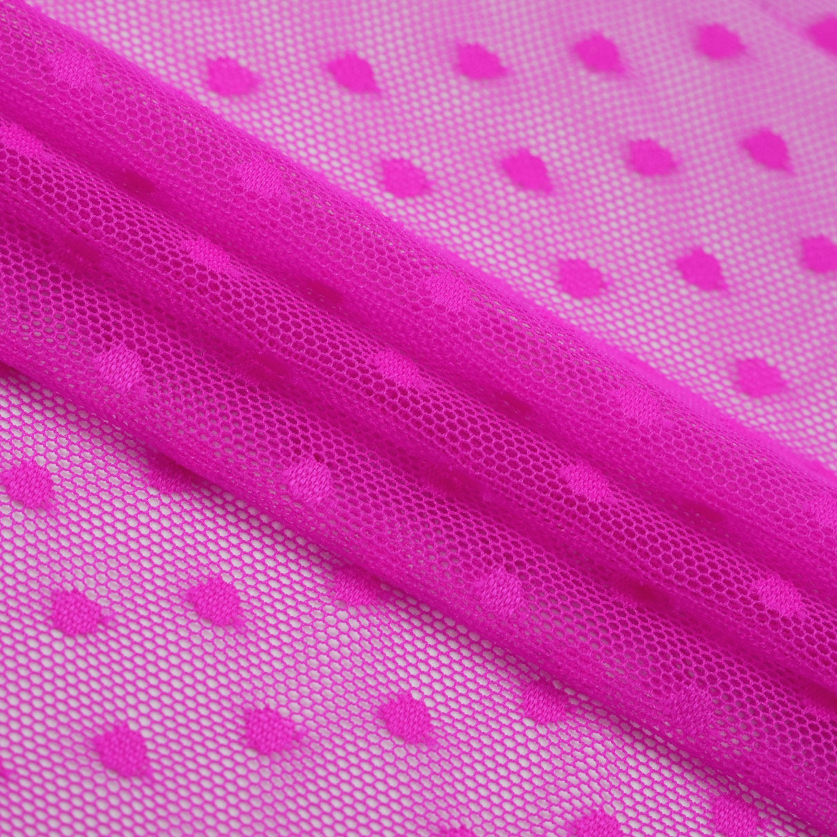 Polka Dot Stretch Mesh Fabric