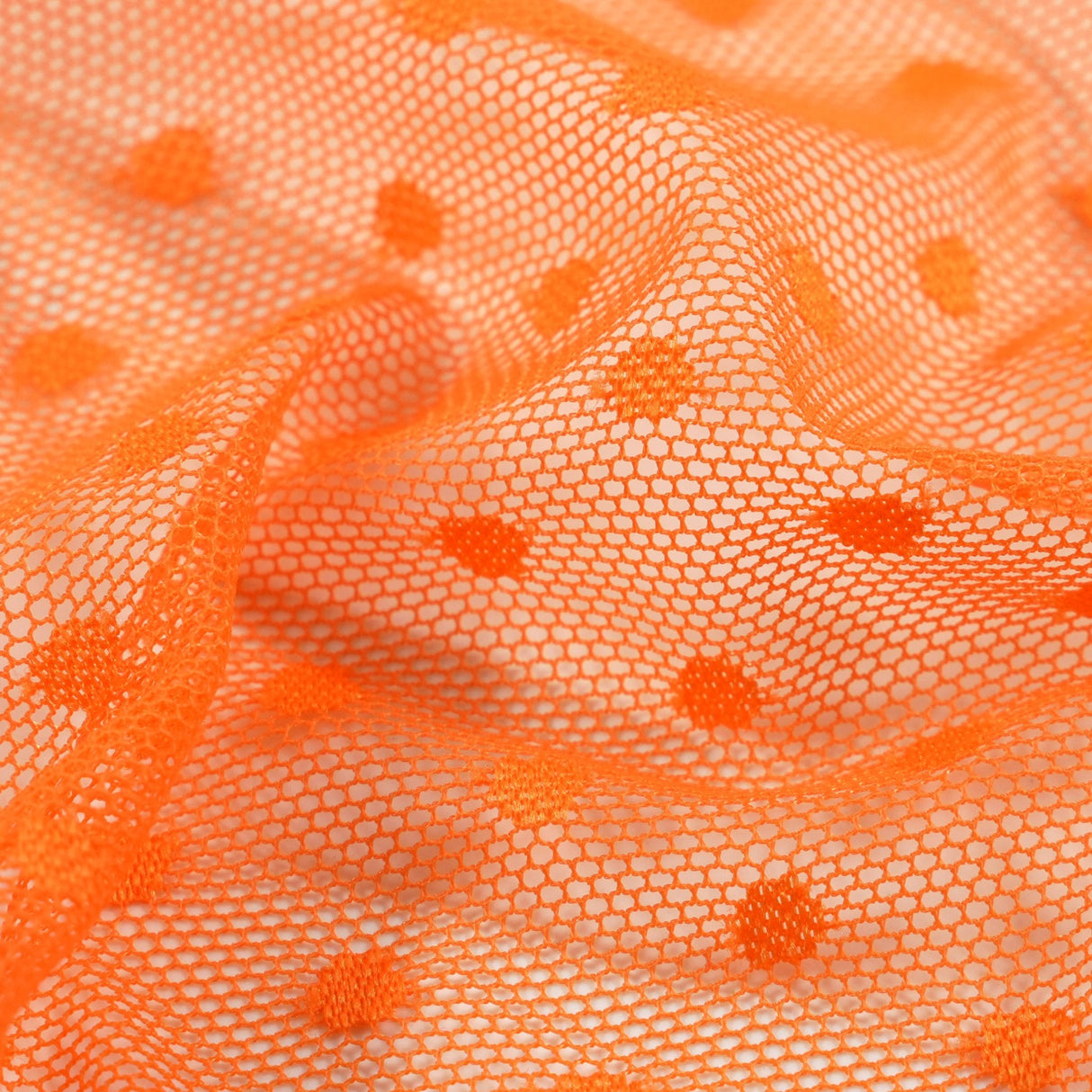 Polka Dot Stretch Mesh Fabric
