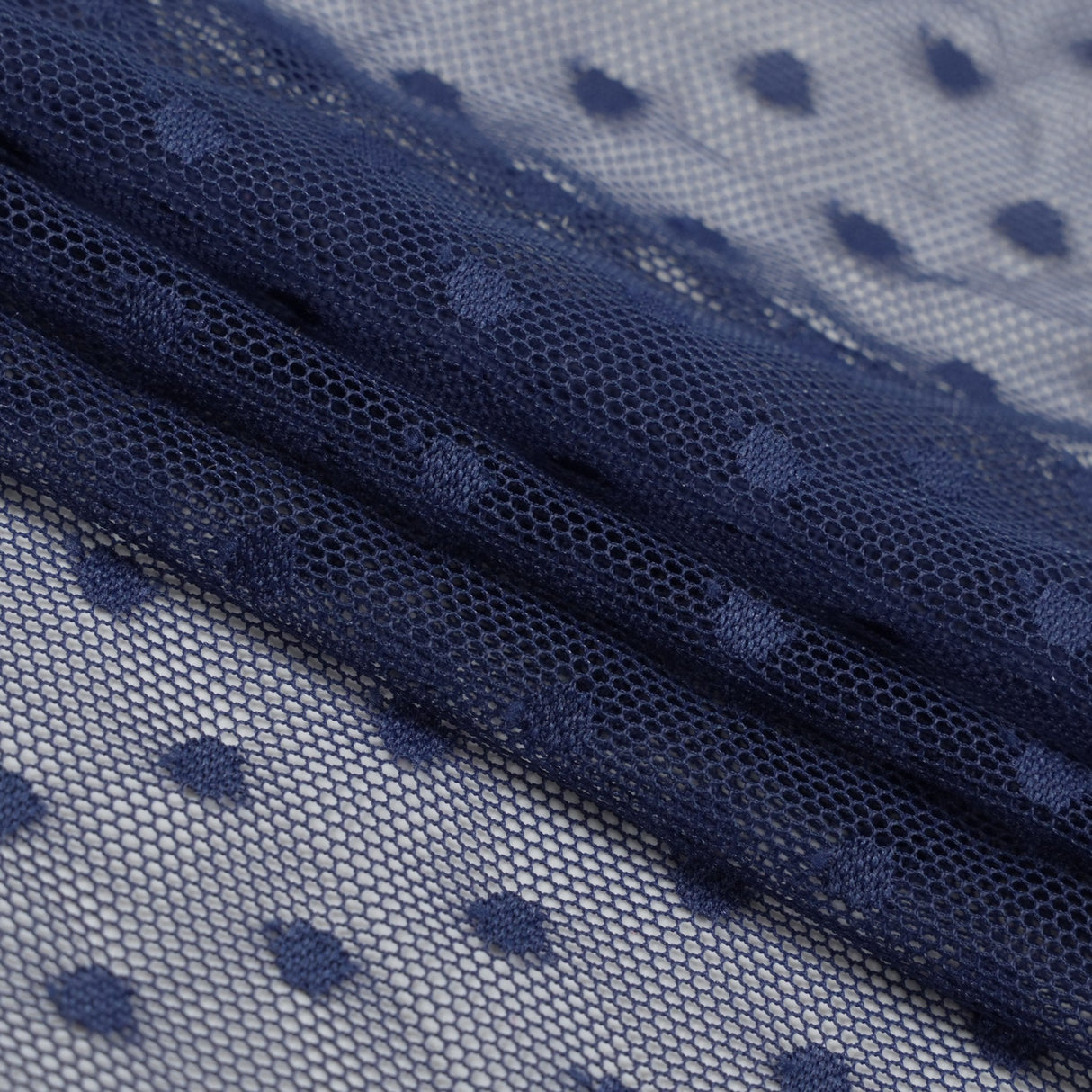 Polka Dot Stretch Mesh Fabric