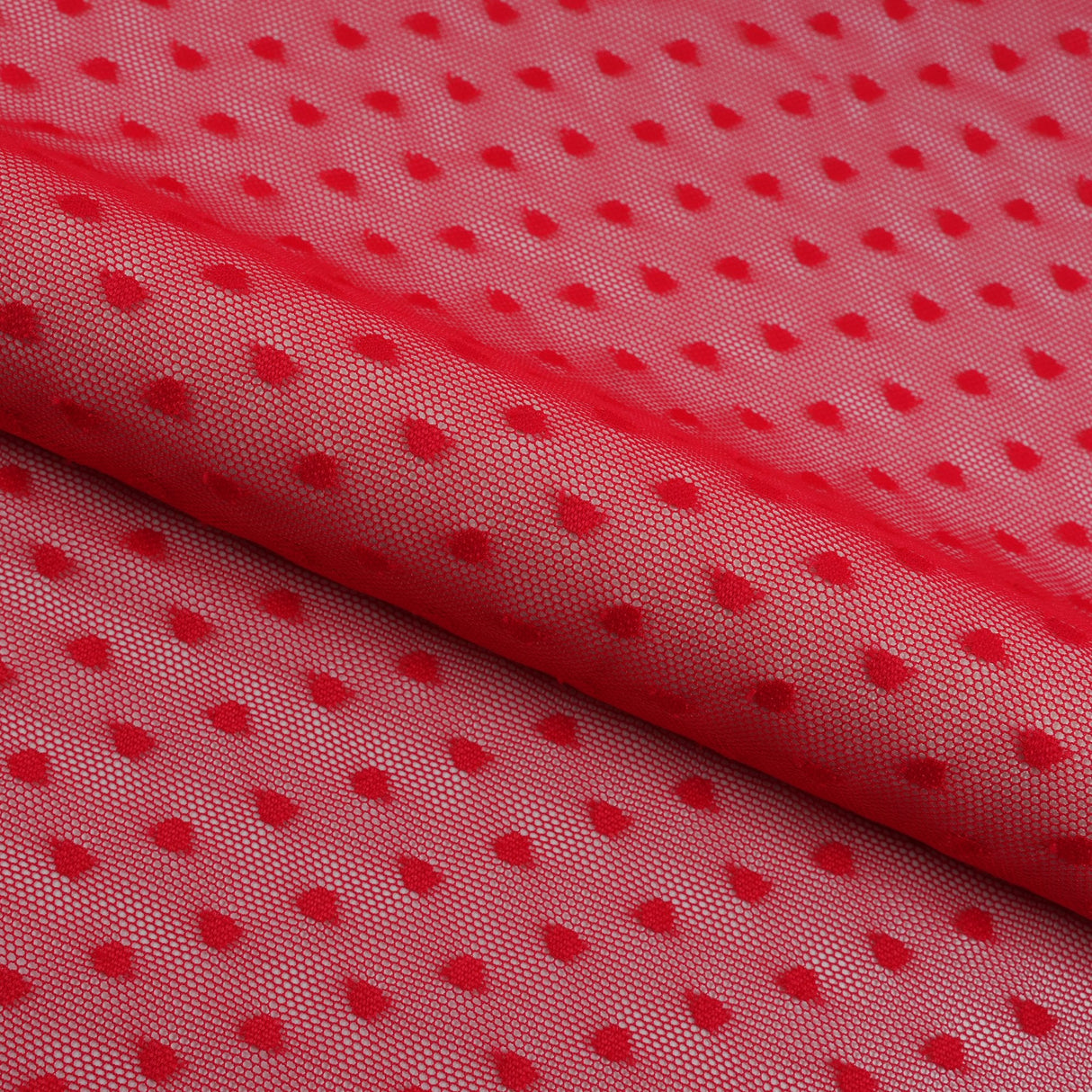 Polka Dot Stretch Mesh Fabric
