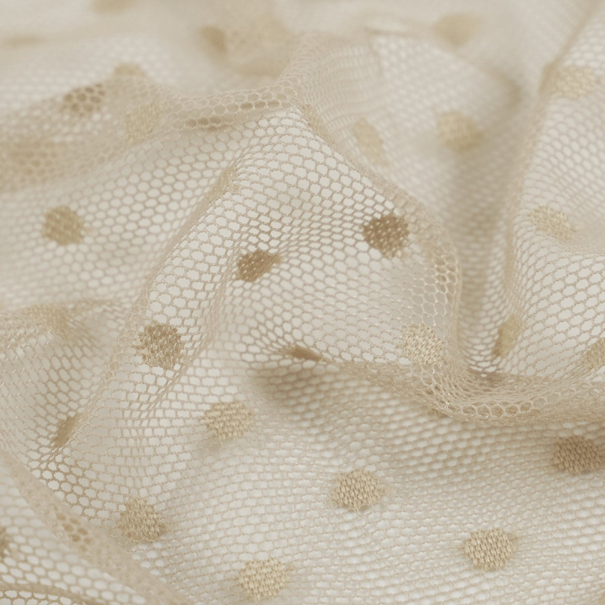 Polka Dot Stretch Mesh Fabric
