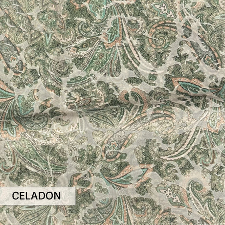 Cut Velvet Upholstery Fabric Florian Botanical Paisley