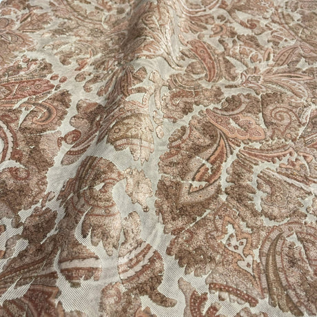 Cut Velvet Upholstery Fabric Florian Botanical Paisley