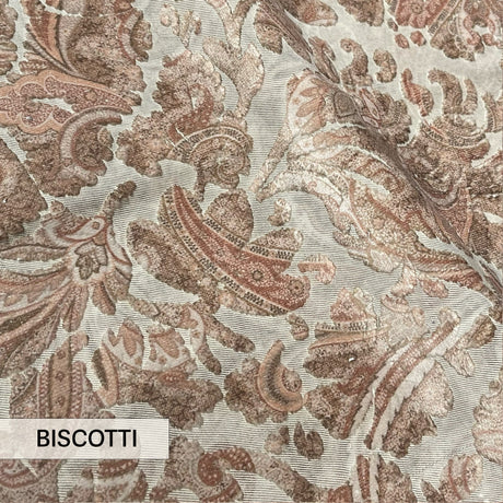 Cut Velvet Upholstery Fabric Florian Botanical Paisley