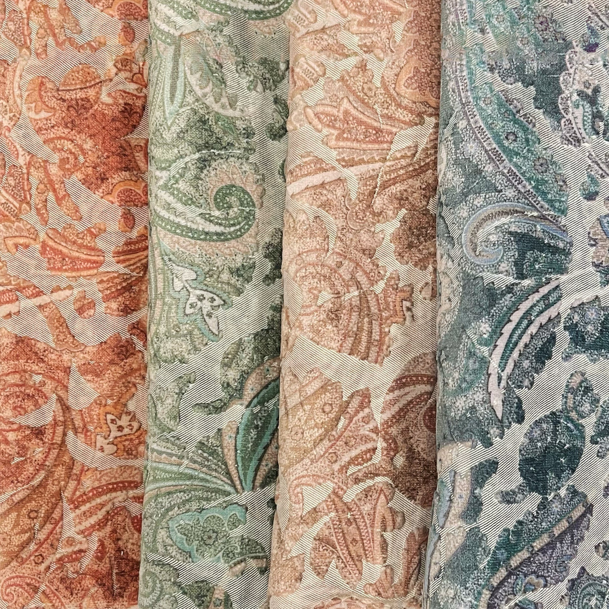 Cut Velvet Upholstery Fabric Florian Botanical Paisley