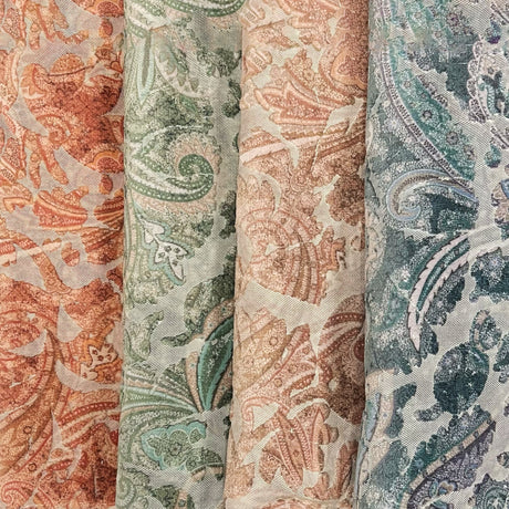 Cut Velvet Upholstery Fabric Florian Botanical Paisley