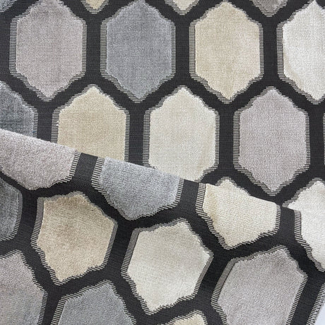 Cut Velvet Upholstery Fabric Honeycomb Pattern Mallorca