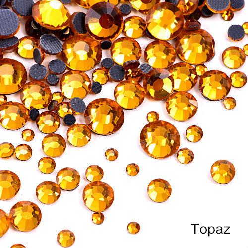 Hot Fix Rhinestones - Topaz Loose Rhinestones Fabric (SS6/2MM, SS10/3MM, SS16/4MM, SS20/5MM, SS30/6MM)