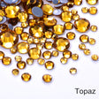 Small Bag Glue On Rhinestones Acrylic Fabric - Topaz Flat Back, 2MM To 6MM Sizes (1 Bag)