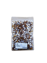 Small Bag Glue On Rhinestones Acrylic Fabric - Topaz Flat Back, 2MM To 6MM Sizes (1 Bag)
